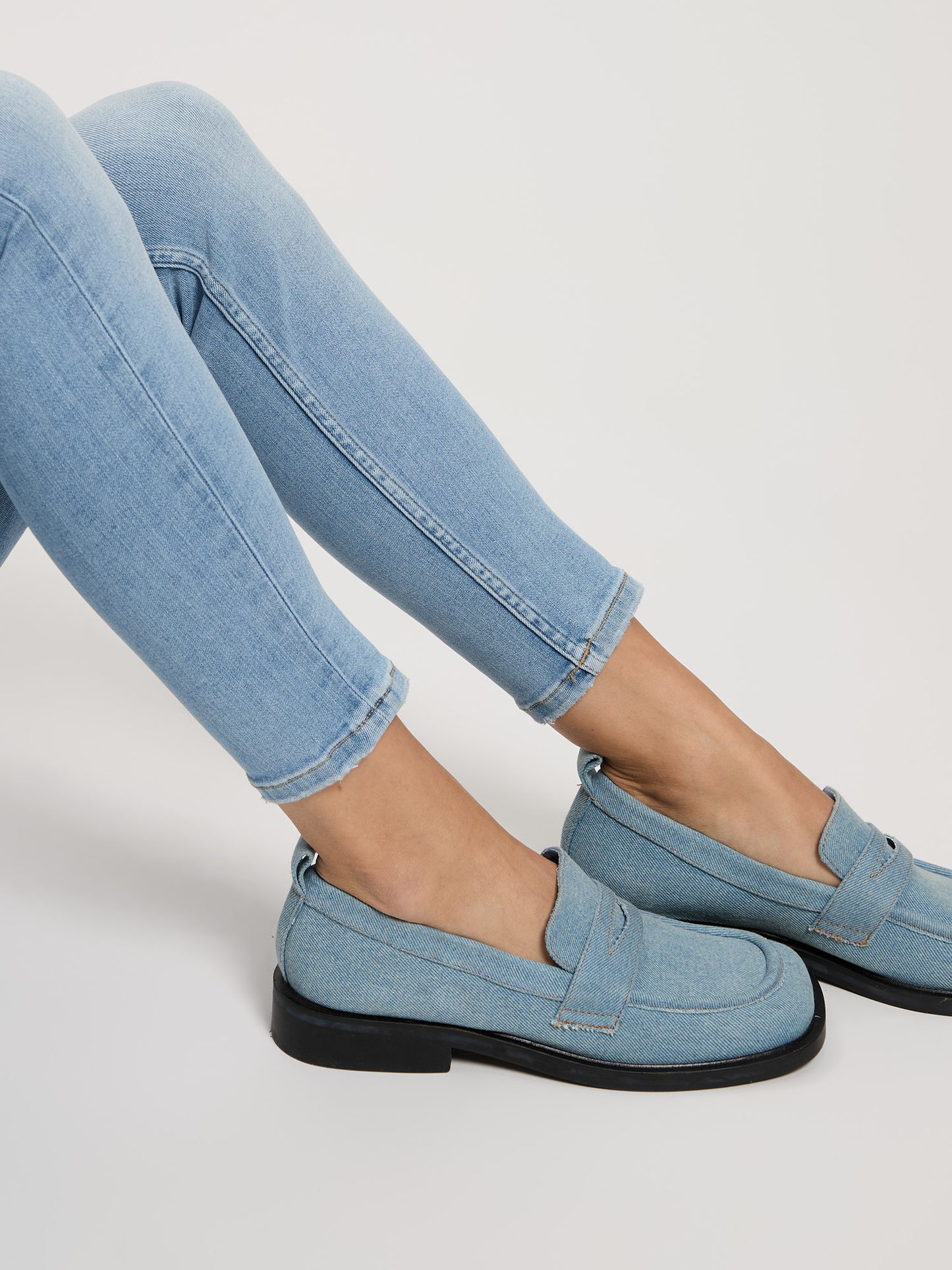Judy Damen Jeans Super Skinny Fit High Waist Ankle Length hellblau