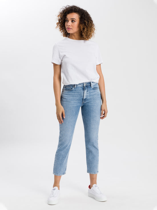 Marisa women's jeans regular fit high waist straight leg medium blue