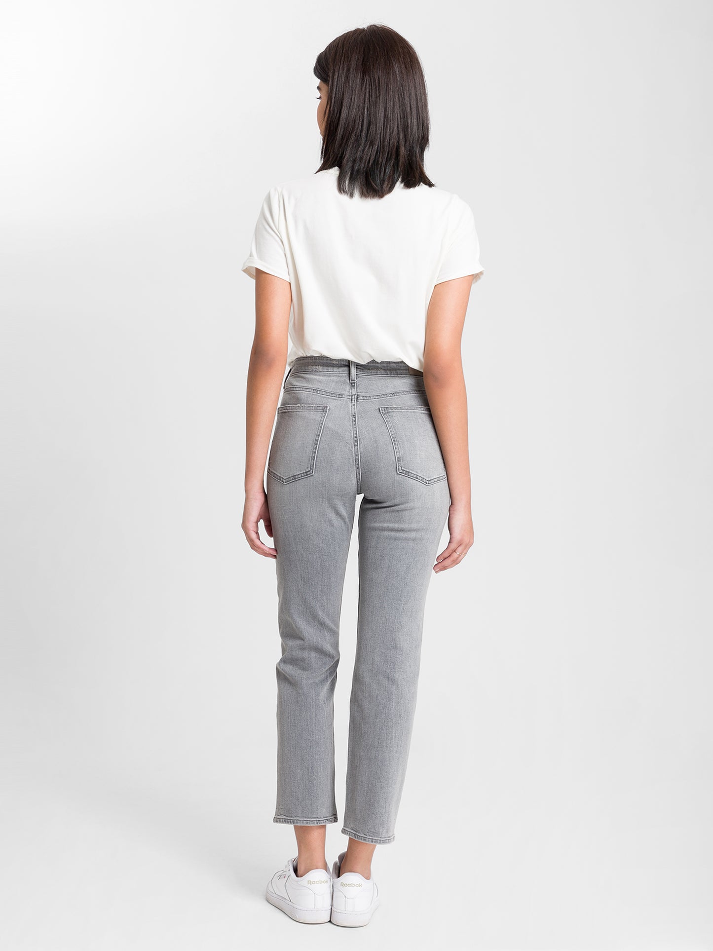 Marisa women s jeans regular fit high waist straight leg light grey CROSS JEANS