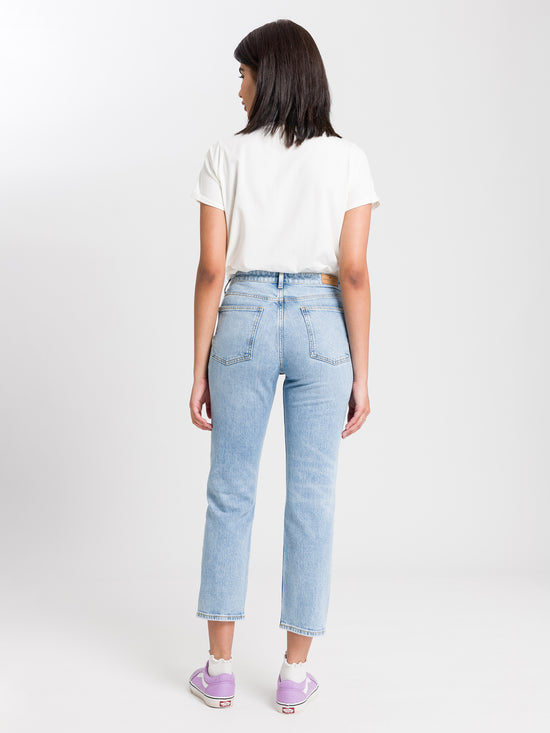 Marisa women's jeans regular fit high waist straight leg light blue