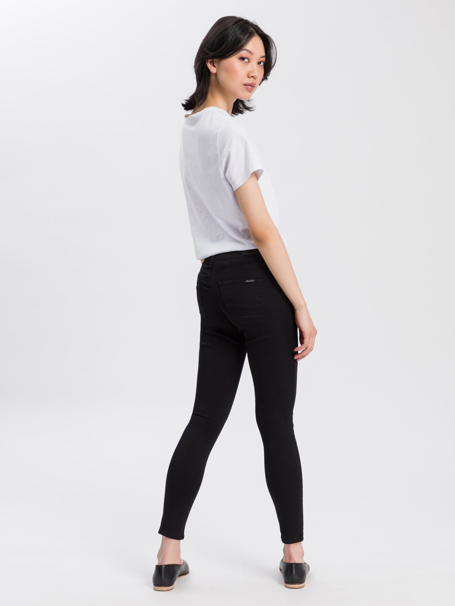 Giselle Damen Jeans Super Skinny Fit Mid Waist Ankle Lenght schwarz