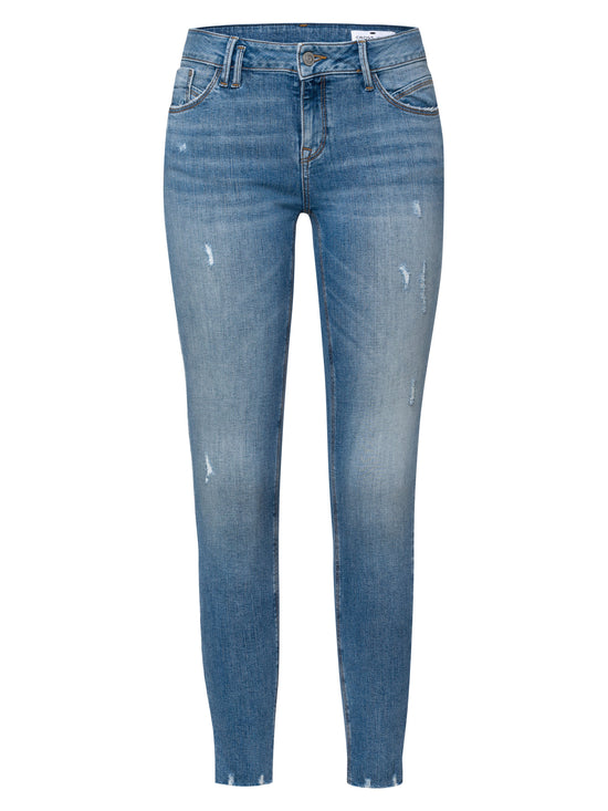 Giselle women's jeans super skinny fit mid waist ankle length medium blue
