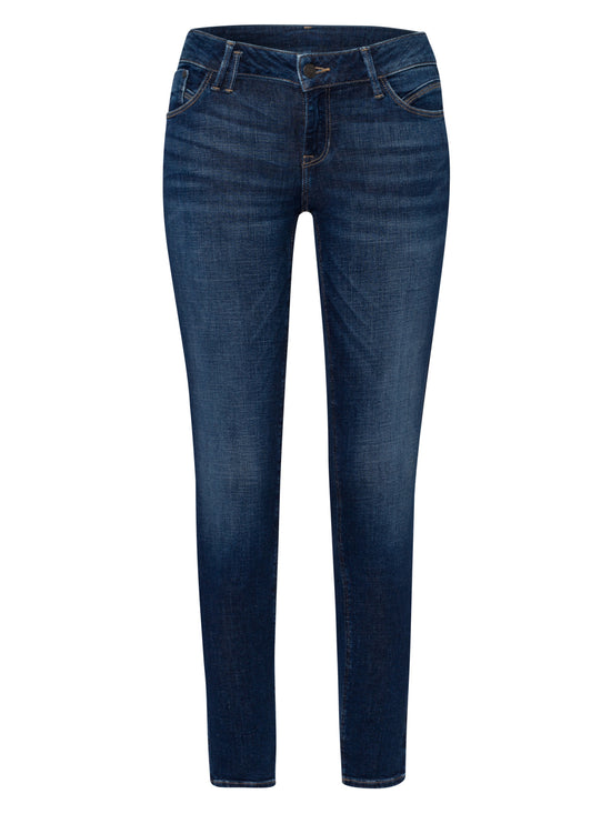 Giselle Damen Jeans Super Skinny Fit Mid Waist Ankle Lenght dunkelblau