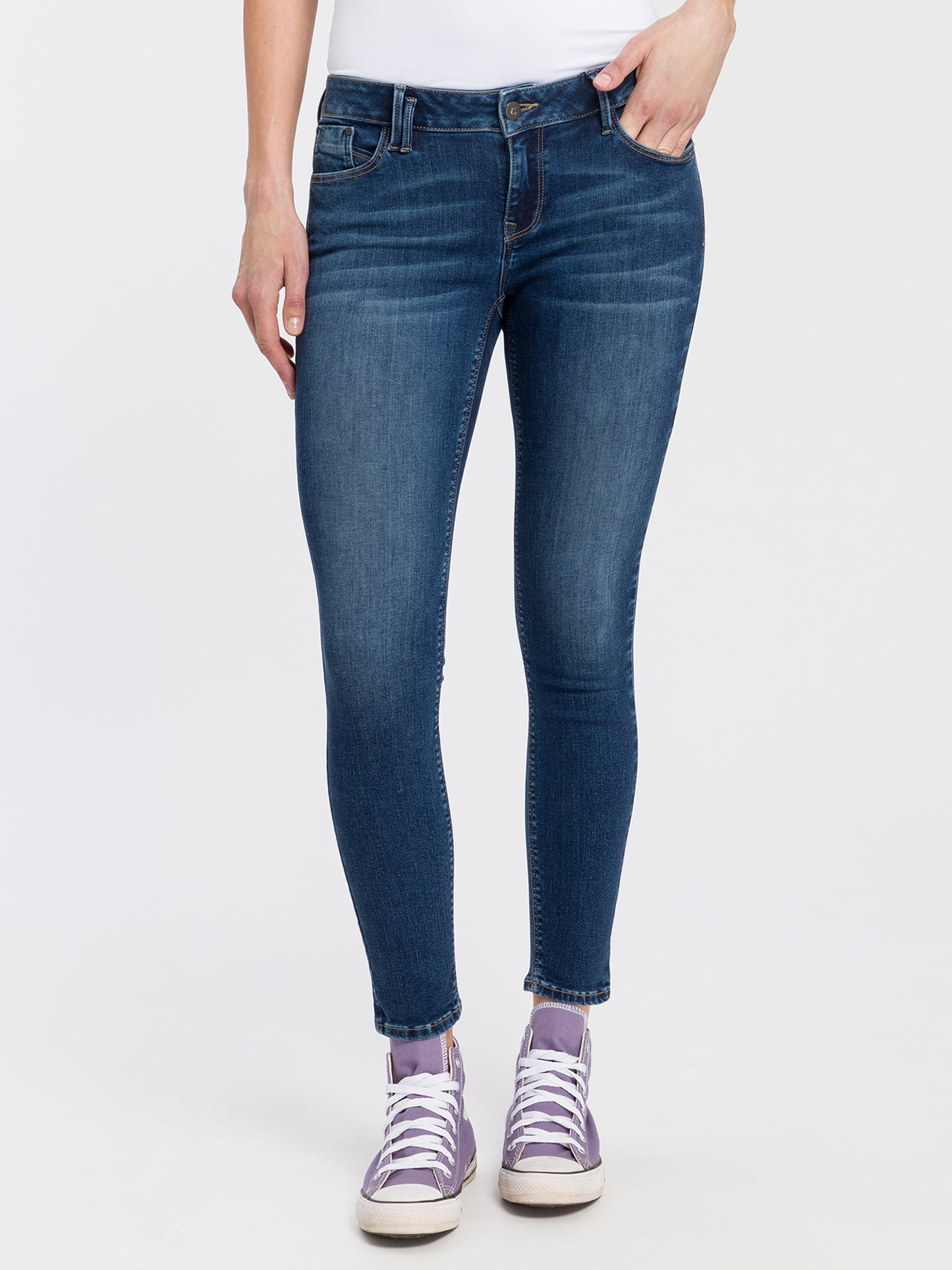 Giselle Damen Jeans Super Skinny Fit Mid Waist Ankle Lenght