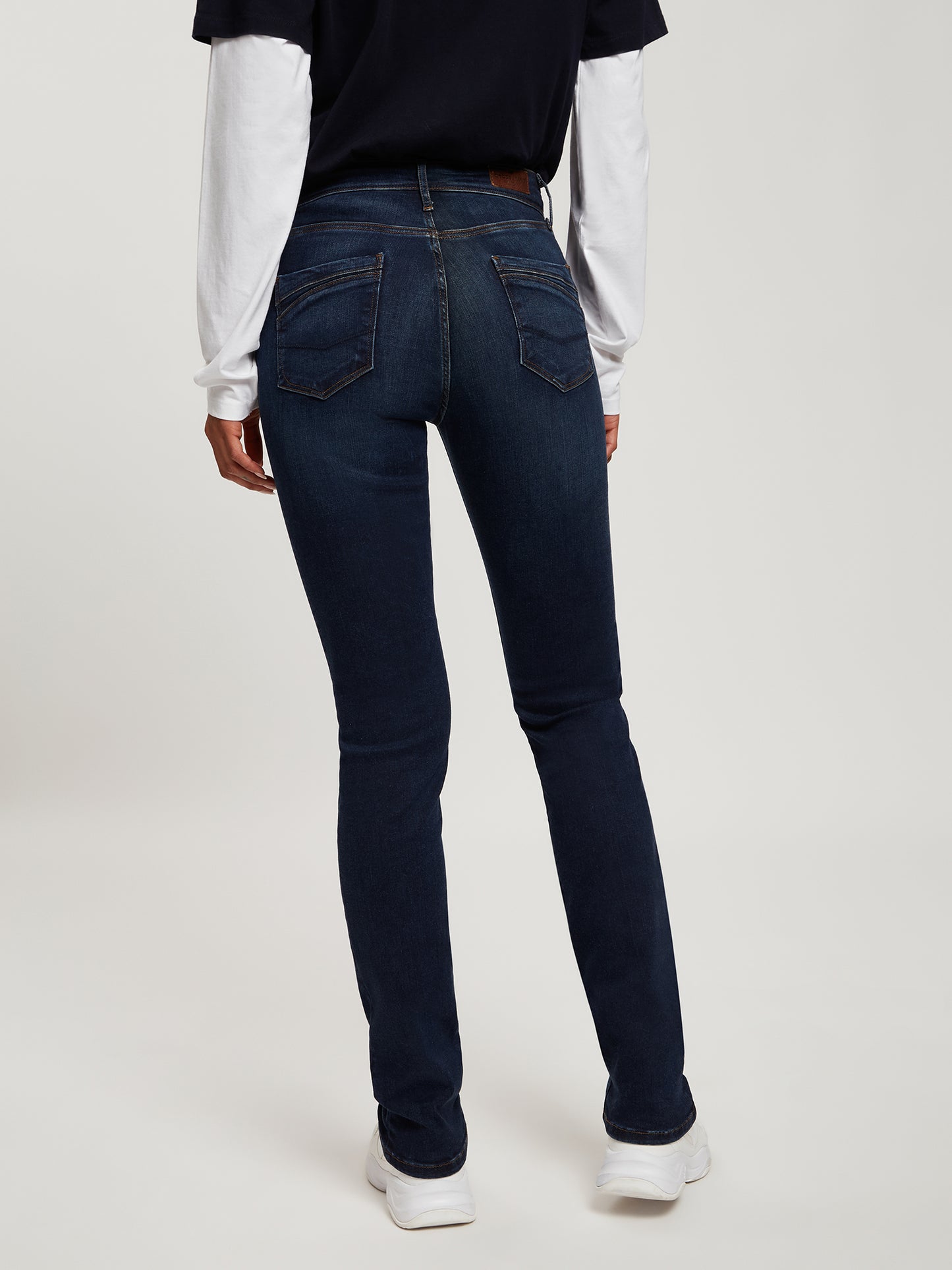 Anya Damen Jeans Slim Fit High Waist dunkelblau