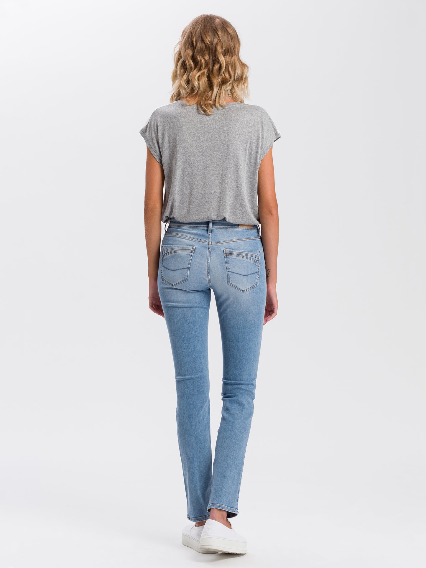 Anya women's jeans slim fit high waist light blue