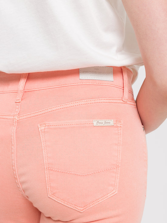 Anya women's jeans slim fit high waist peach