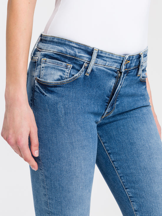 Anya Damen Jeans Slim Fit Mid Waist hellblau