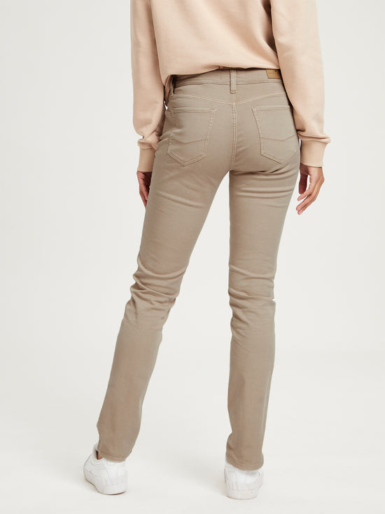 Anya women's jeans slim fit high waist beige