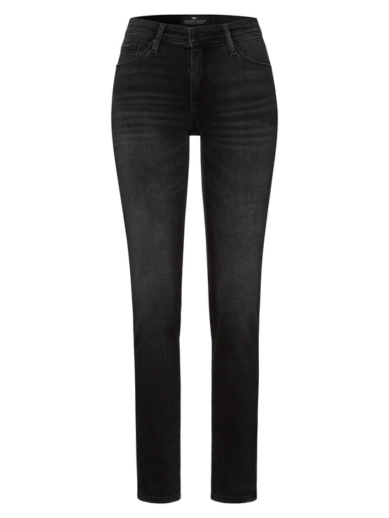 Anya Damen Jeans Slim Fit Mid Waist anthrazit.