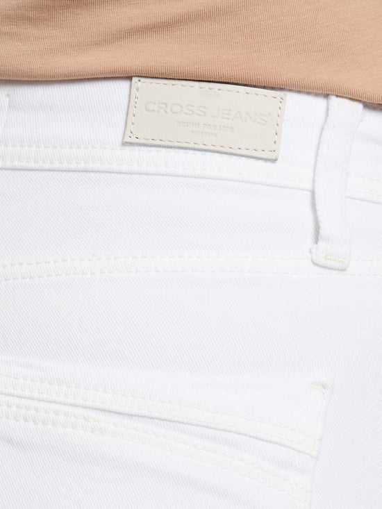 Anya Damen Jeans Slim Fit Mid Waist weiß