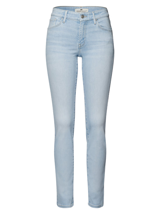 Anya Damen Jeans Slim Fit Mid Waist hellblau