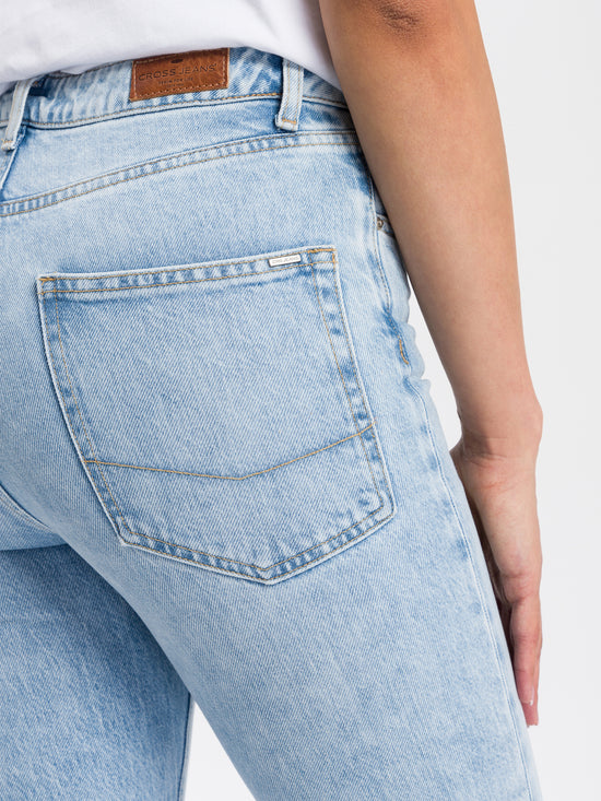 Women's jeans high waist flare leg light blue