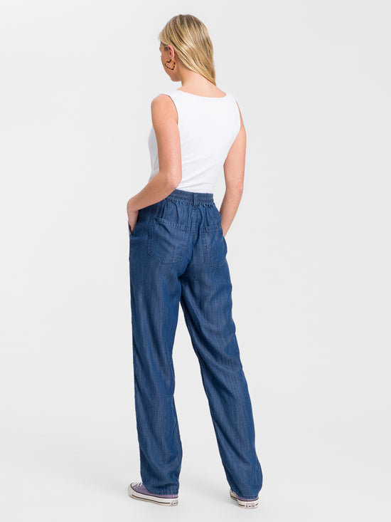 Women's jeans straight fit dark blue