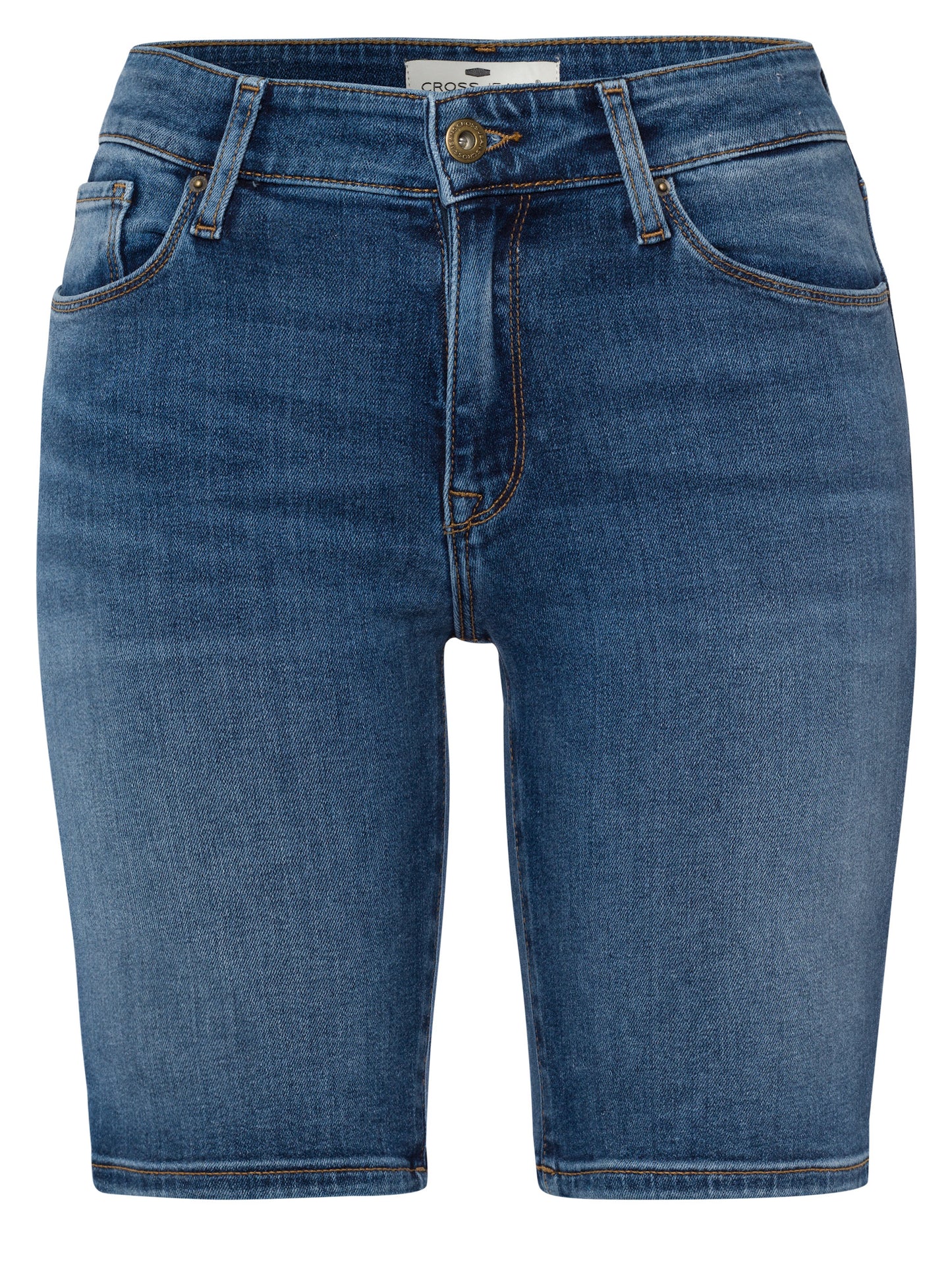 Damen Jeans Shorts Anya Slim Fit High Waist dunkel blau
