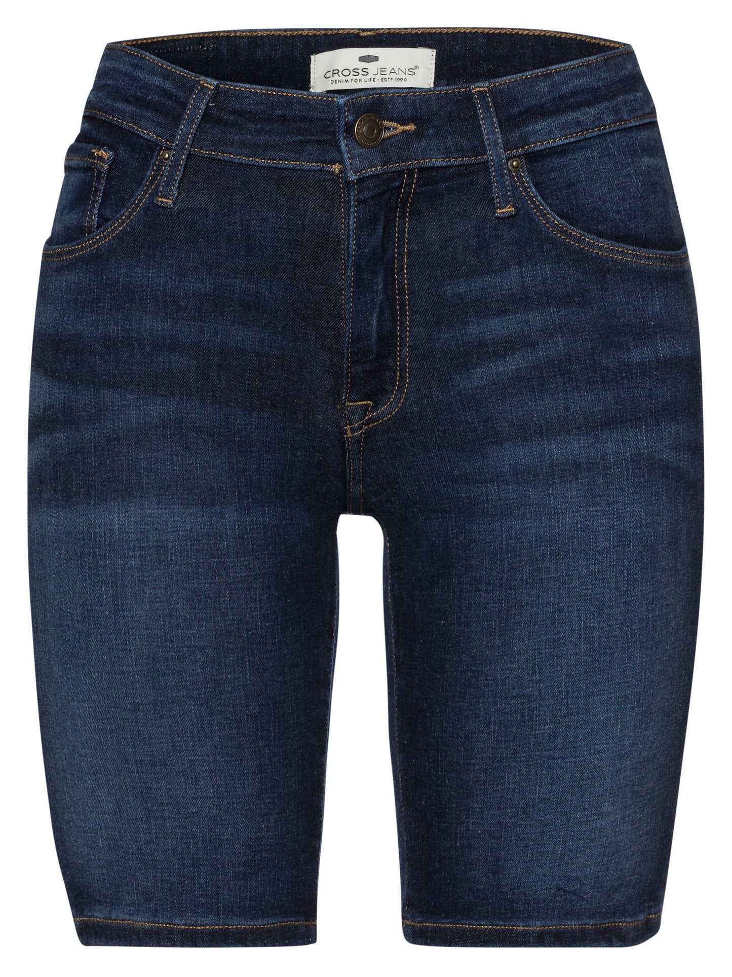 Anya Short Damen Jeans Slim Fit Mid Waist dunkelblau