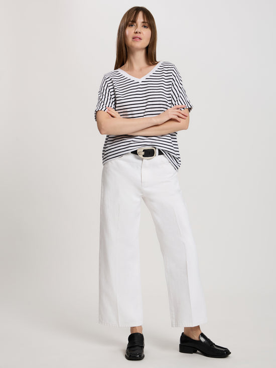 Wide Leg Women's Jeans Fit Mid Waist white