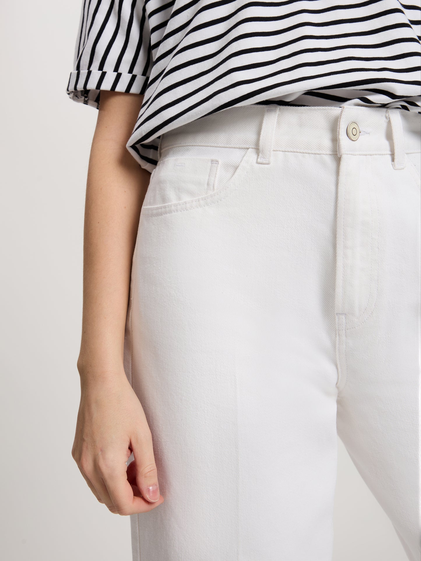 Wide Leg Women's Jeans Fit Mid Waist white