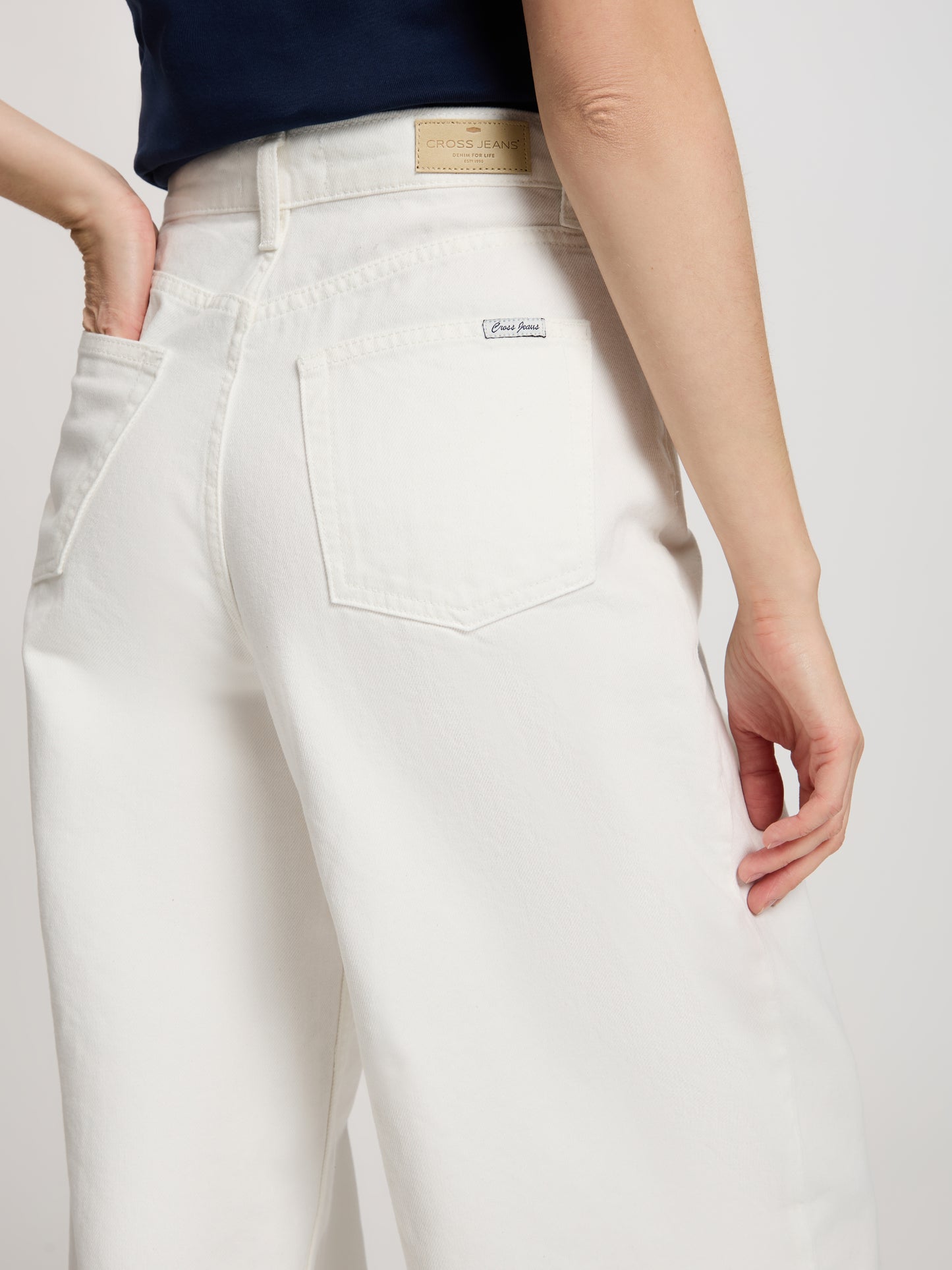 Wide Leg Women's Jeans Flare Fit Mid Waist white