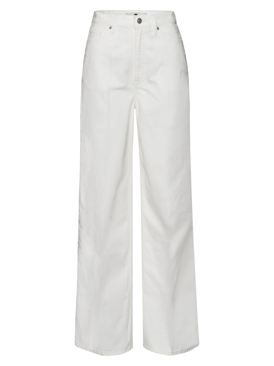 Wide Leg Women's Jeans Flare Fit Mid Waist white