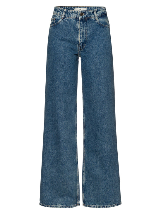 Women's Jeans Flare Fit Mid Waist dark medium blue